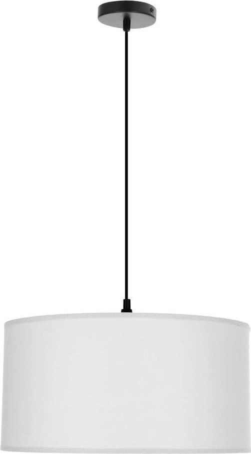 Bílé závěsné svítidlo s textilním stínidlem ø 40 cm Shanti – Candellux Lighting