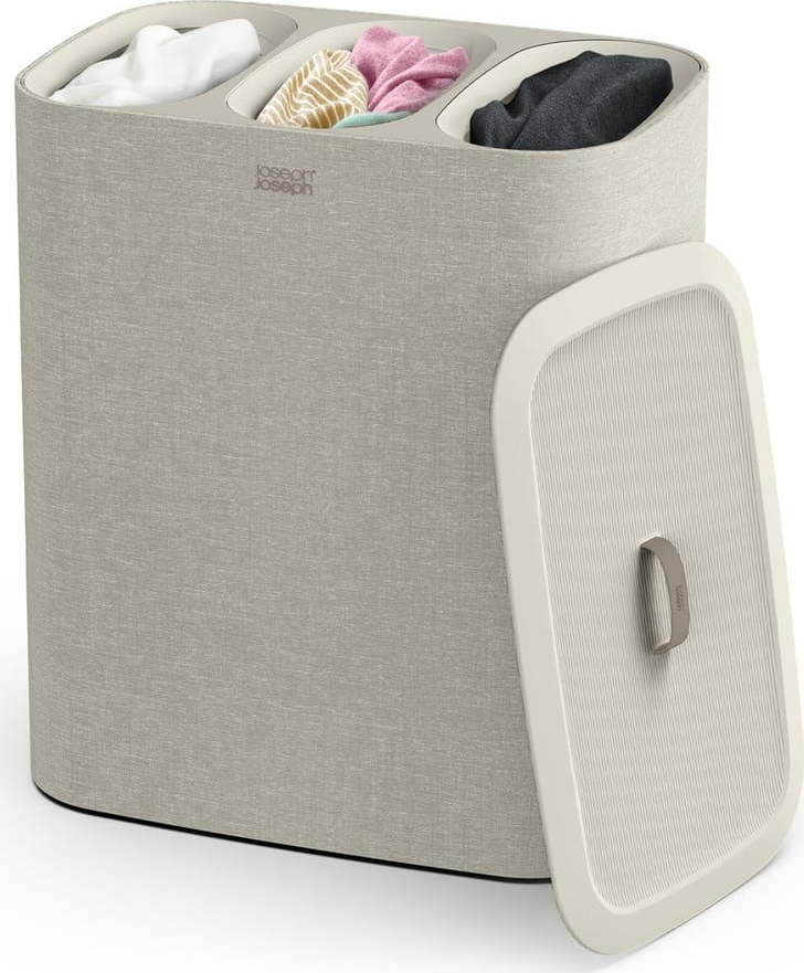 Béžový látkový koš na prádlo 90 l Tota Trio – Joseph Joseph