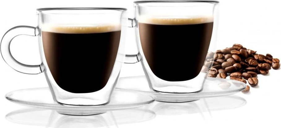 Sada 2 dvoustěnných šálků Vialli Design Amo Espresso, 50 ml