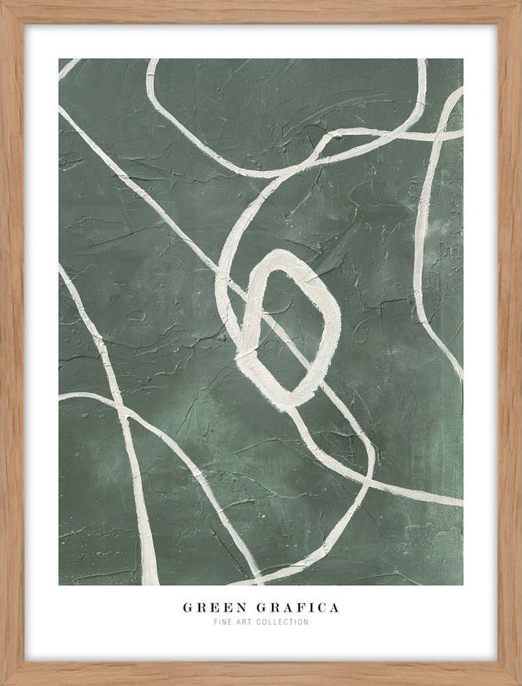 Obraz 32x42 cm Green Grafica – Malerifabrikken