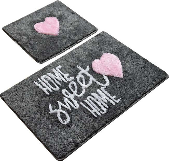 Sada 2 šedých obdélníkových koupelnových předložek Foutastic Home