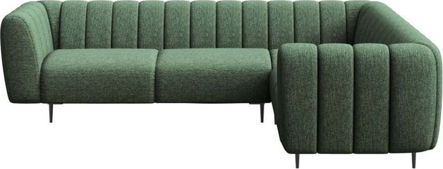 Tmavě zelená rohová pohovka (pravý roh/do L) Shel – Ghado