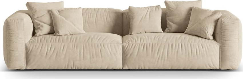 Béžovokrémová modulární pohovka z textilie bouclé 320 cm Martina – Micadoni Home