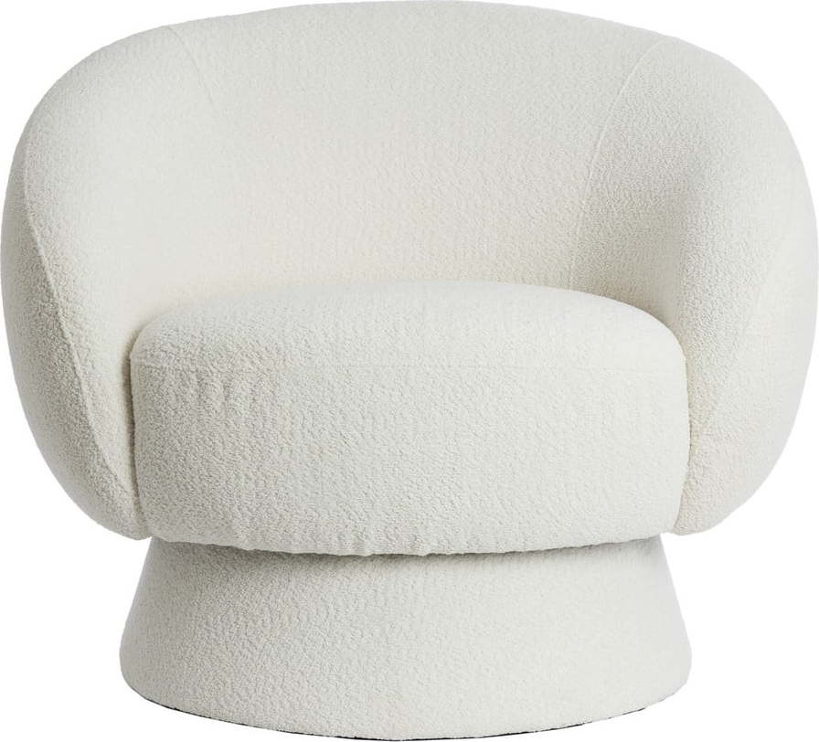 Krémové křeslo z textilie bouclé Avoria – Light & Living