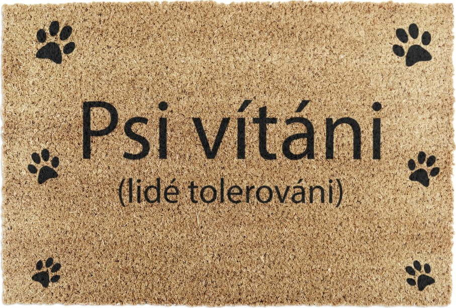 Rohožka z kokosového vlákna 40x60 cm Psi vítáni – Artsy Doormats