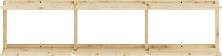 Nástěnná knihovna z borovicového dřeva v přírodní barvě 192x47,5 cm Groove – Karup Design