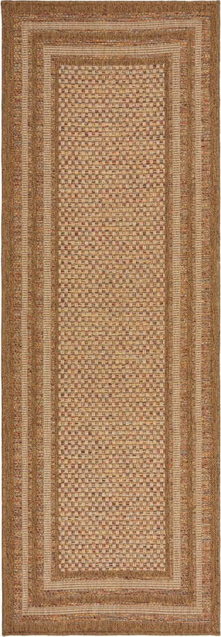Venkovní běhoun v přírodní barvě 80x230 cm Layla Border – Flair Rugs