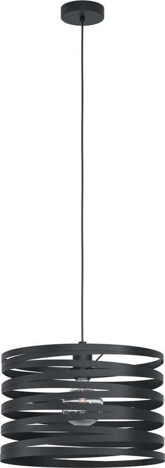 Černé závěsné svítidlo s kovovým stínidlem ø 37 cm CREMELLA – EGLO