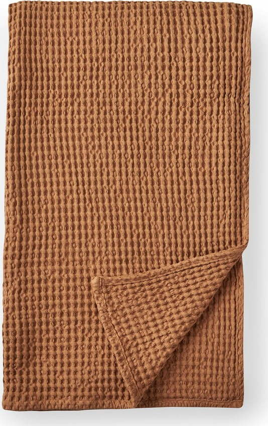 Hnědá bavlněná deka 150x200 cm Jaipur Chunky Waffle – Pineapple Elephant
