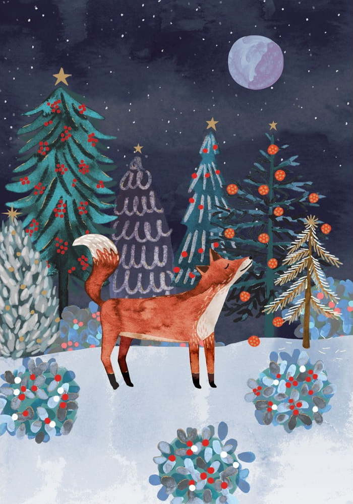 Přání s vánočním motivem v sadě 5 ks Lodestar – Roger la Borde