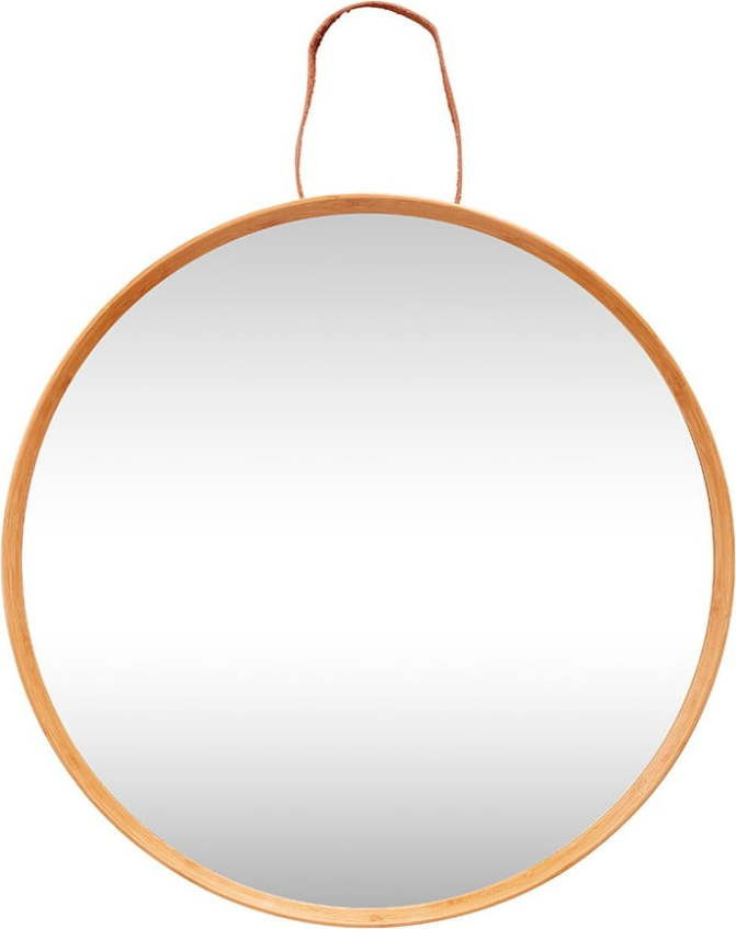 Nástěnné zrcadlo s bambusovým rámem ø 60 cm Mood – Hübsch