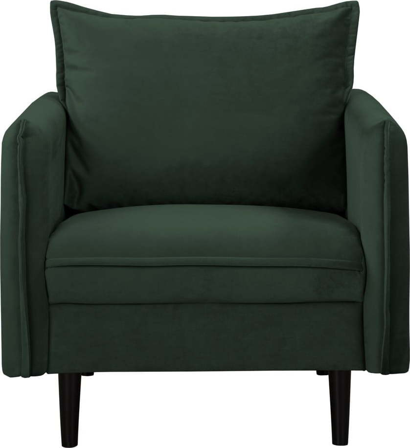 Tmavě zelené sametové křeslo Juli – Ropez