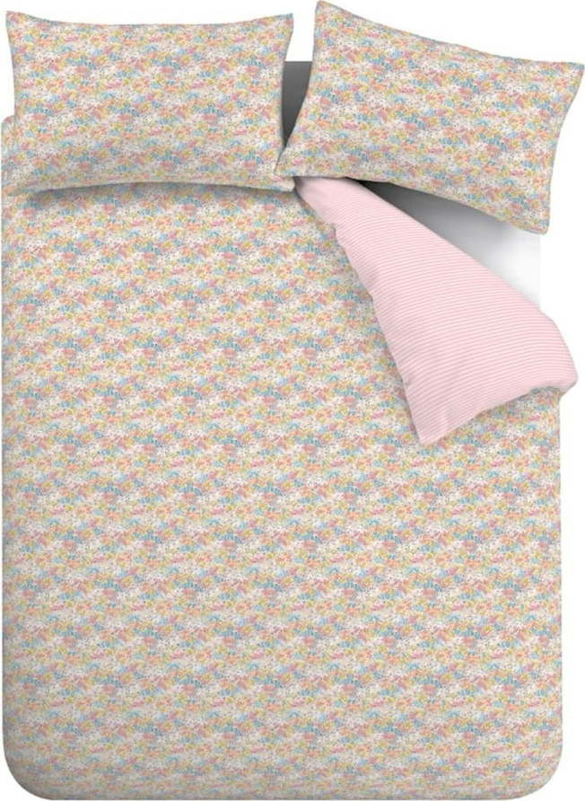 Růžové prodloužené povlečení na dvoulůžko 230x220 cm Darcy Floral – Catherine Lansfield