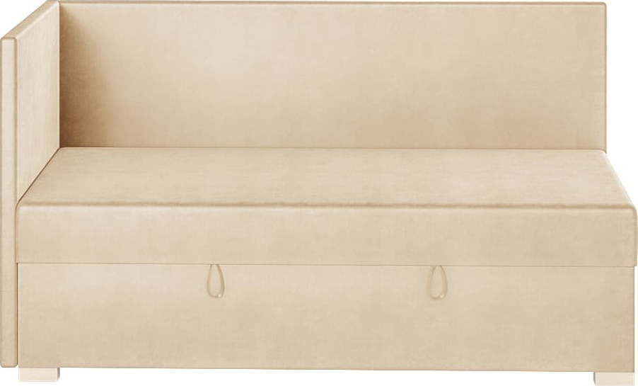 Béžová rohová dětská postel s úložným prostorem s matrací 90x200 cm Flexi – Ghado