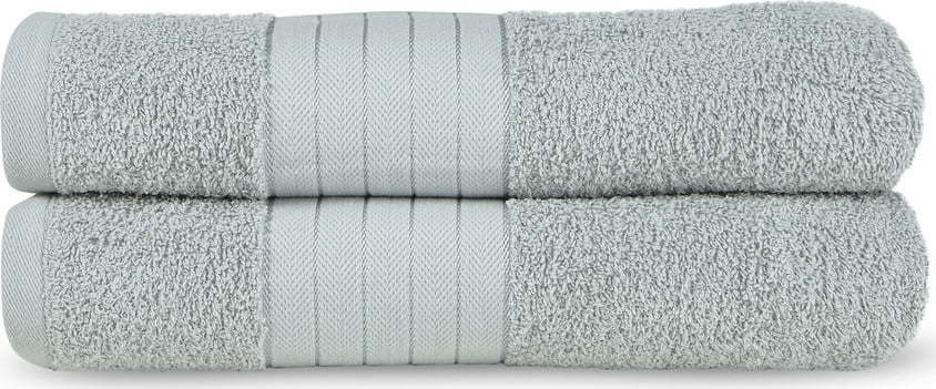 Světle šedé froté bavlněné osušky v sadě 2 ks 70x140 cm – Good Morning