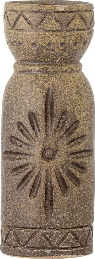 Hnědá ručně vyrobená váza z kameniny (výška 21 cm) Gerde – Bloomingville