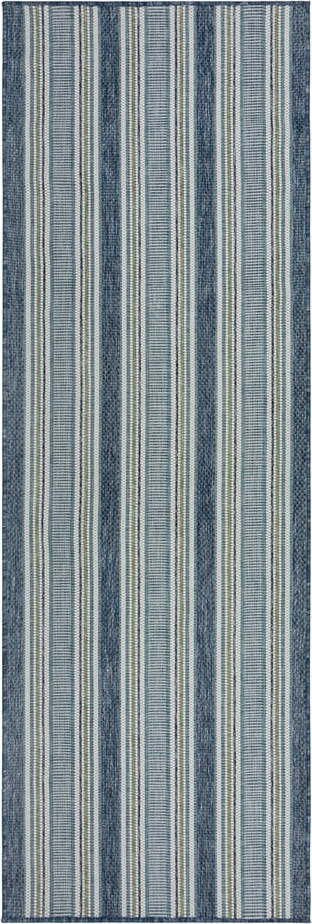 Vnitřní a venkovní koberec zelenomodrý 80x230 cm Roma Stripe – Flair Rugs