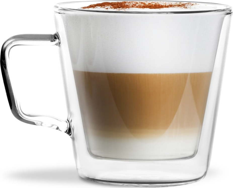 Dvoustěnné skleněné hrnky na cappuccino v sadě 2 ks 350 ml – Vialli Design