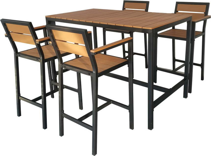 Zahradní barový set v přírodní barvě pro 4 Nova – Bonami Selection