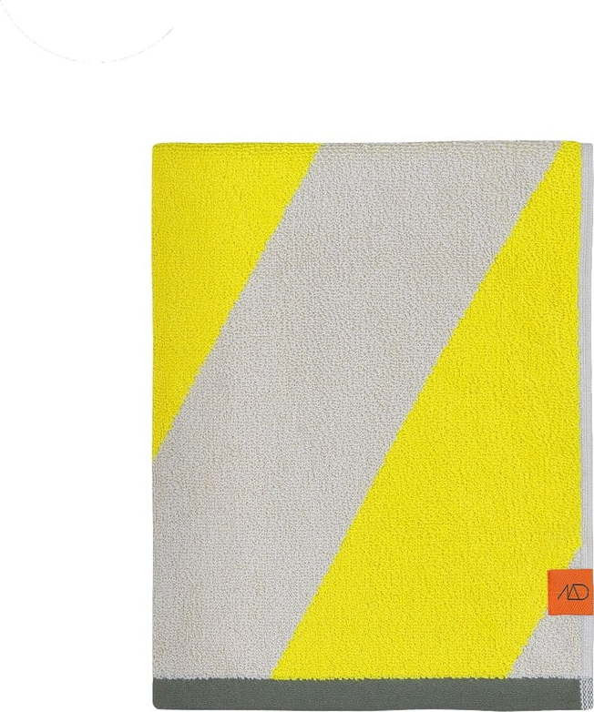 Žlutý froté ručník z bio bavlny 50x90 cm Diagonal – Mette Ditmer Denmark