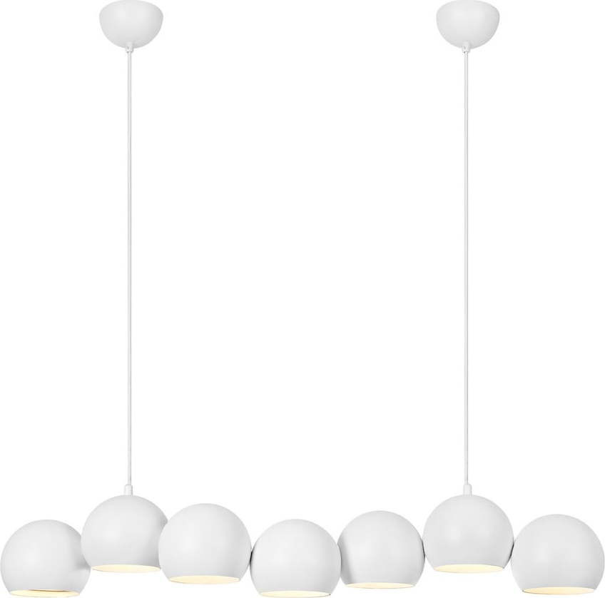 Bílé závěsné svítidlo s kovovým stínidlem Cupolo – Markslöjd