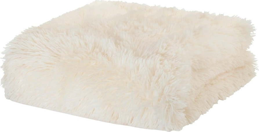 Krémový přehoz z mikroplyše na dvoulůžko 245x280 cm Cuddly – Catherine Lansfield