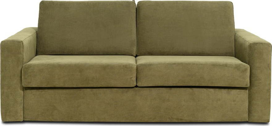 Zelená manšestrová rozkládací pohovka 197 cm Elbeko - Scandic