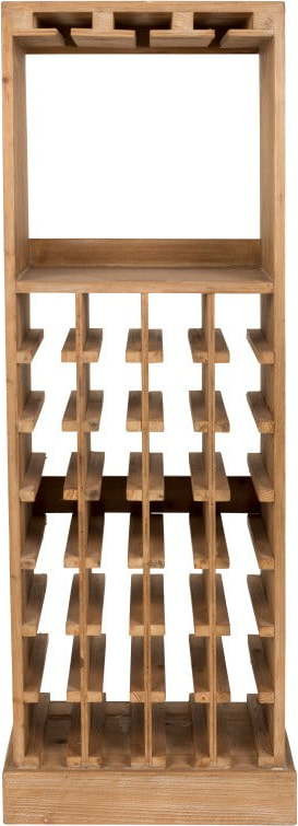 Hnědá vinotéka z jedlového dřeva počet lahví 28, 43,5x118,5 cm Claude – Dutchbone