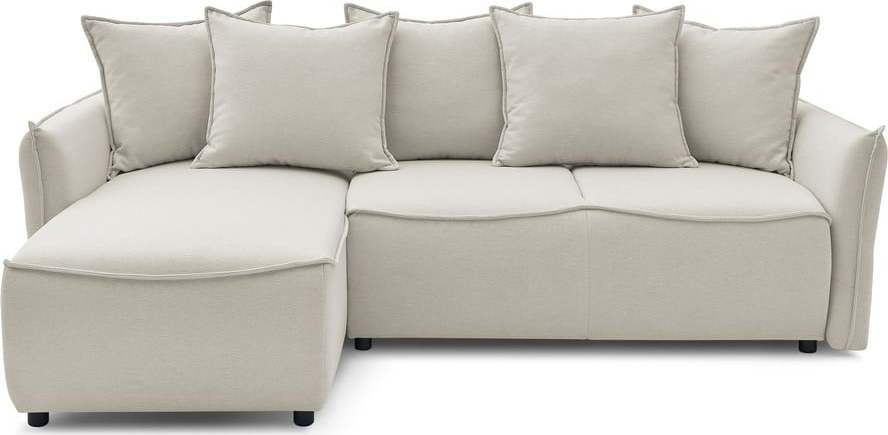 Krémová rozkládací rohová pohovka (levý roh) Leon – Bobochic Paris