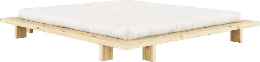 Dvoulůžková postel z borovicového dřeva s roštem v přírodní barvě 180x200 cm Japan – Karup Design