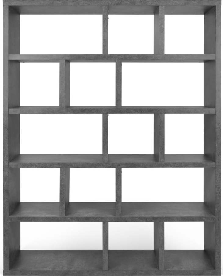 Šedá knihovna v dekoru betonu 150x198 cm Berlin – TemaHome
