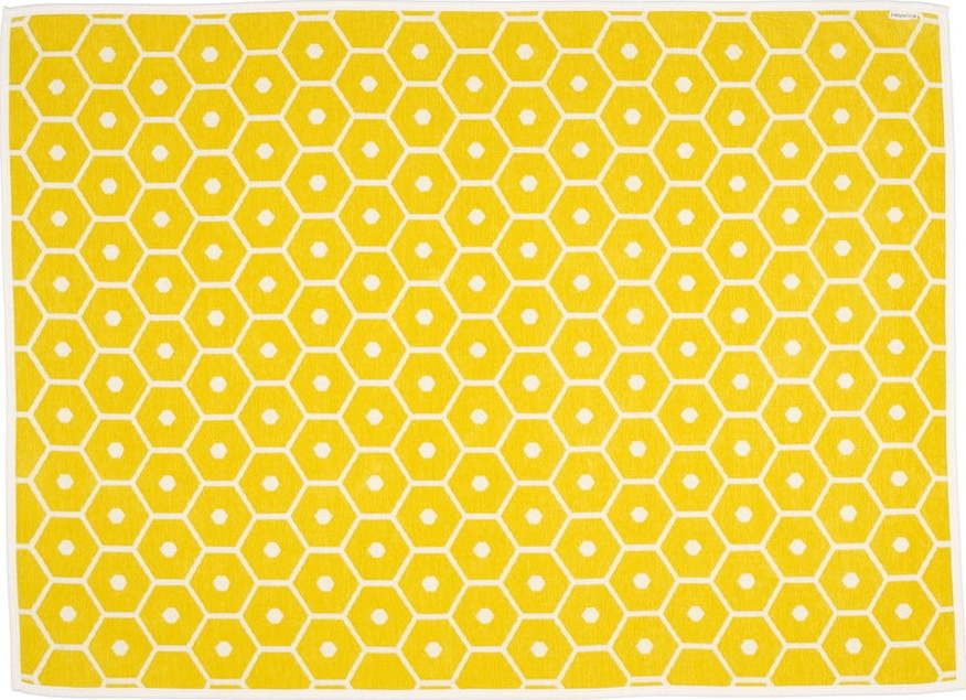 Žlutá deka s příměsí vlny 140x180 cm Honey Lemon – Pappelina