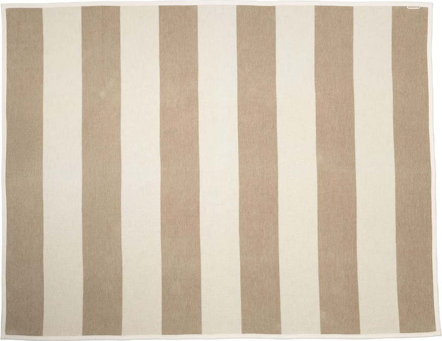 Béžovo-krémová deka s příměsí vlny 140x180 cm Bob Mud Vanilla – Pappelina