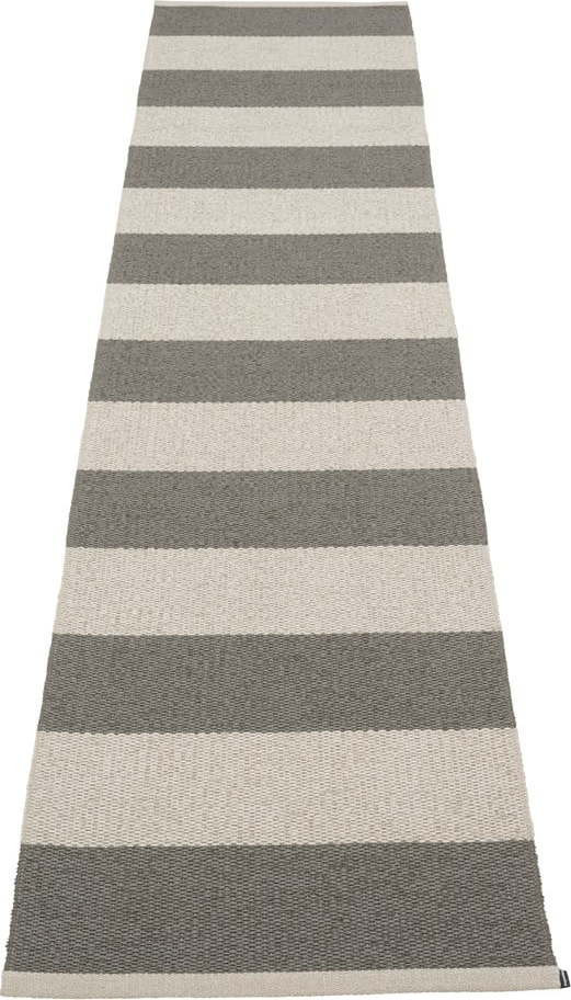 Antracitovo-krémový vnitřní a venkovní běhoun 70x300 cm Bob Charcoal Linen – Pappelina