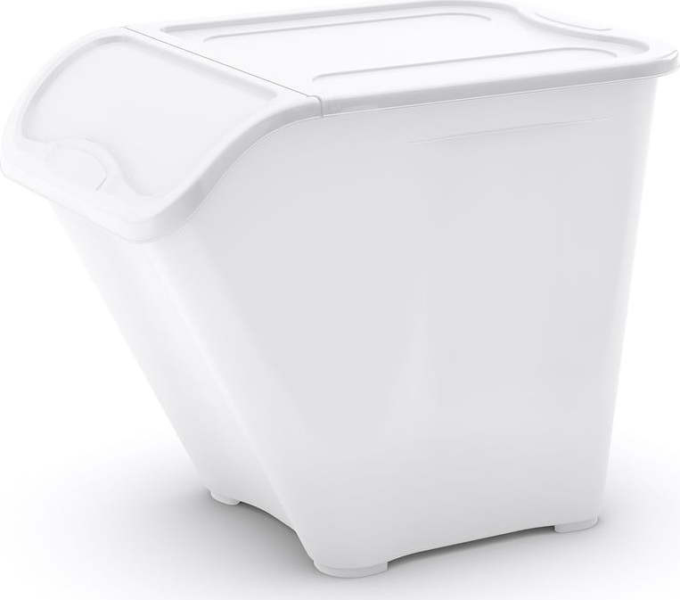 Bílý plastový úložný box s víkem 55x39x46 cm All In Box – KIS