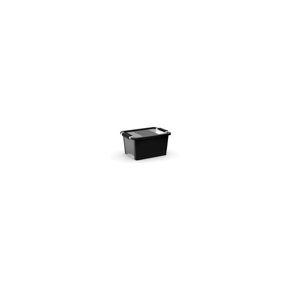 Černý plastový úložný box s víkem 36,5x26x19 cm Bi-Box S – KIS