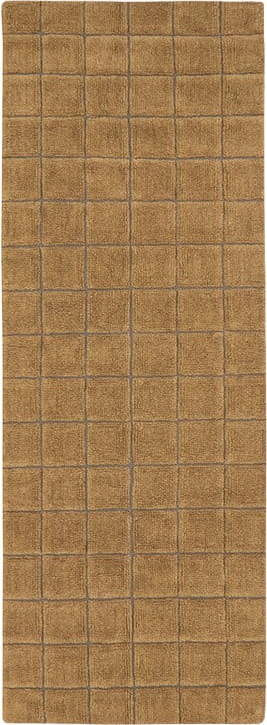 Okrově žlutý ručně tkaný vlněný běhoun 80x230 cm Mosaic Ochre – Lorena Canals