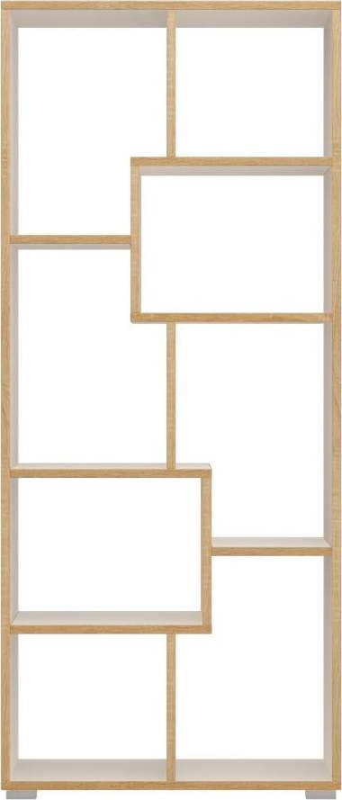 Bílá knihovna s hranou v dřevěném dekoru 69x160 cm Random Andrea - Tomasucci