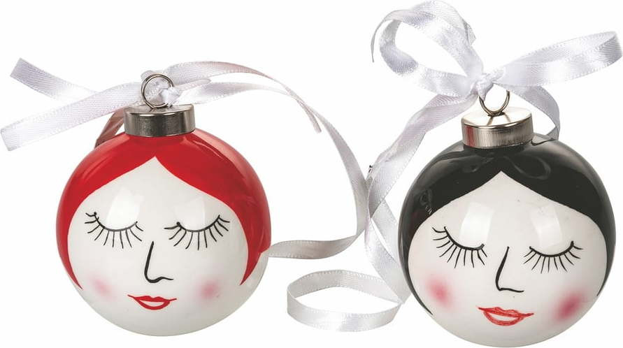 Sada 6 vánočních ozdob z dolomitu VDE Tivoli 1996 Fantasy, ø 7 cm