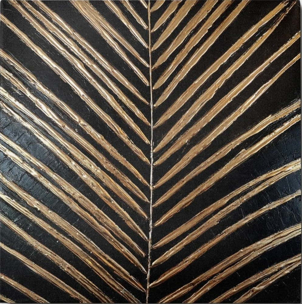 Ručně malovaný obraz 70x70 cm Palm Leaf – Wallity