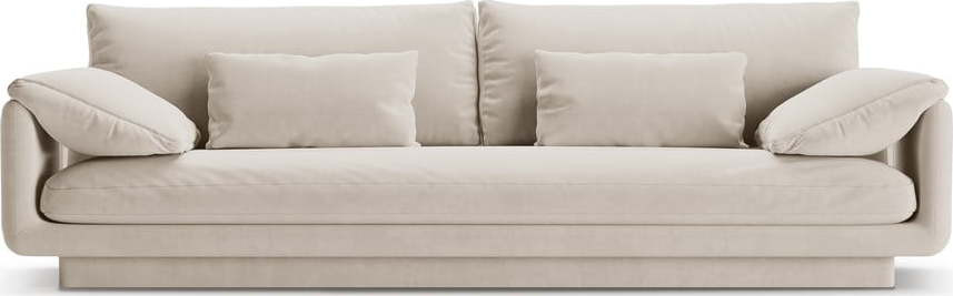 Bílá sametová pohovka 250 cm Torino – Micadoni