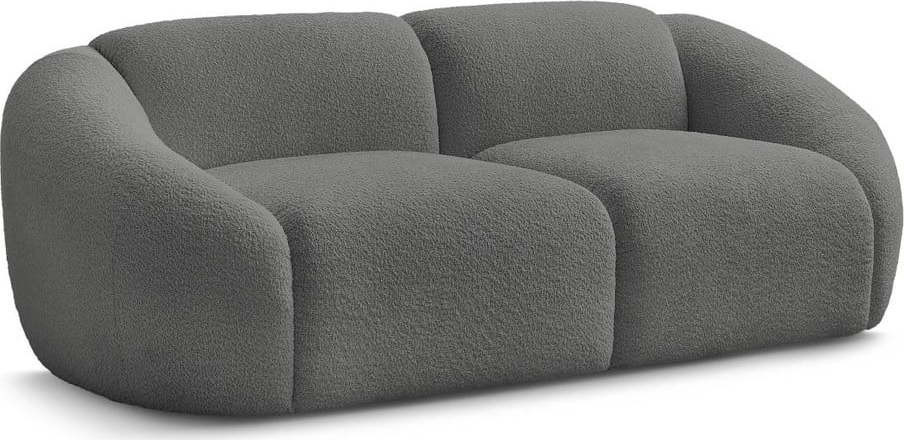 Šedá pohovka z textilie bouclé 230 cm Tina – Bobochic Paris