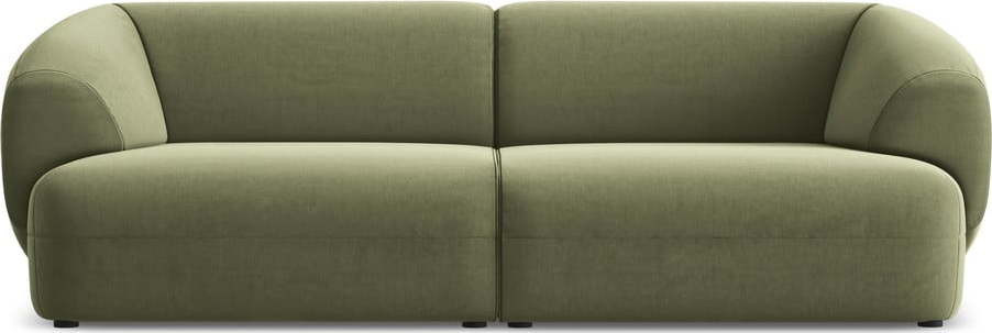 Zelená sametová pohovka 232 cm Moana – Makamii