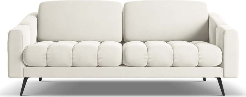 Bílá sametová pohovka 202 cm Nalu – Makamii