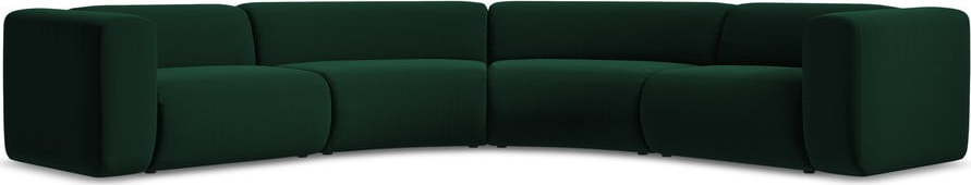 Tmavě zelená sametová rohová pohovka Ekahi – Makamii