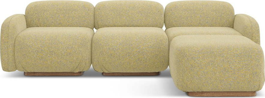 Žlutá modulární rohová pohovka (variabilní roh) Ailani – Makamii