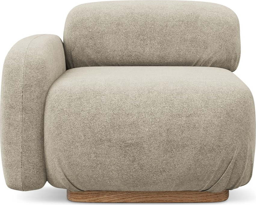 Béžový modul pohovky z textilie bouclé (levý roh) Ailani – Makamii