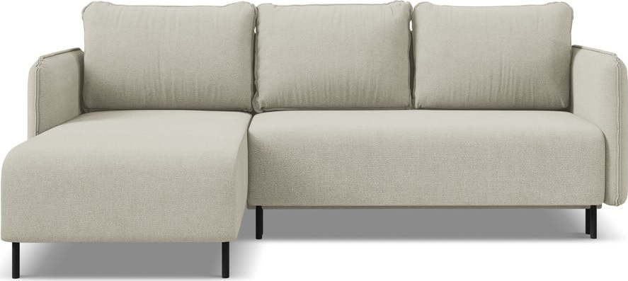 Béžová rozkládací/s úložným prostorem rohová pohovka (levý roh) Luana – Makamii