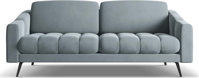 Světle modrá sametová pohovka 202 cm Nalu – Makamii