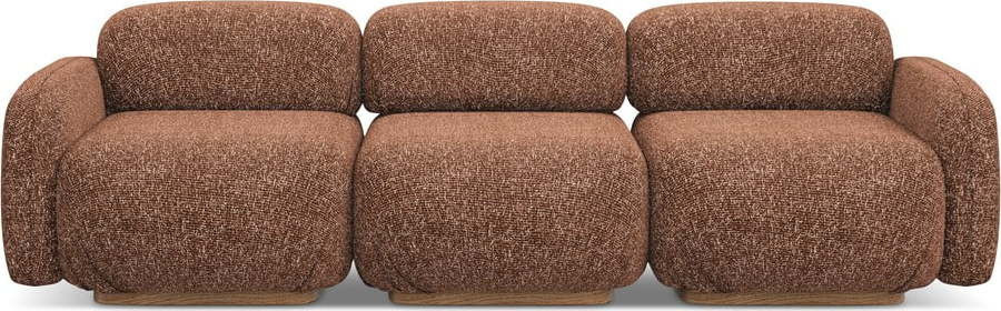 Oranžová/hnědá modulární pohovka 270 cm Ailani – Makamii